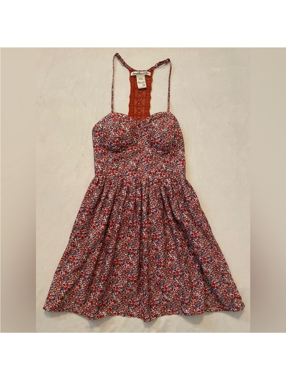 American Rag Red Floral Midi Dress